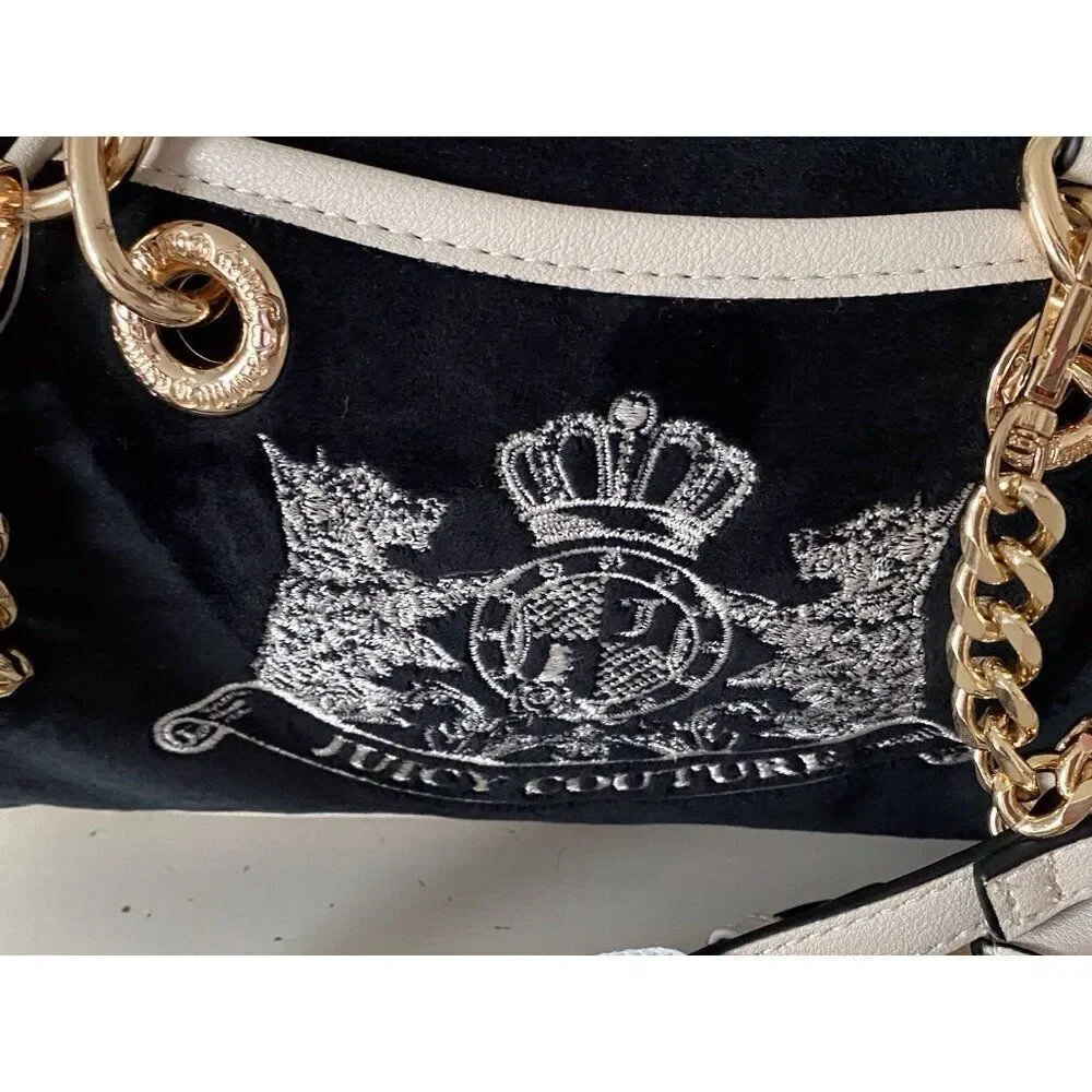 Juicy Couture Classic Scottie Dogs Satchel Crossbody Liquorice Crystal Card Case